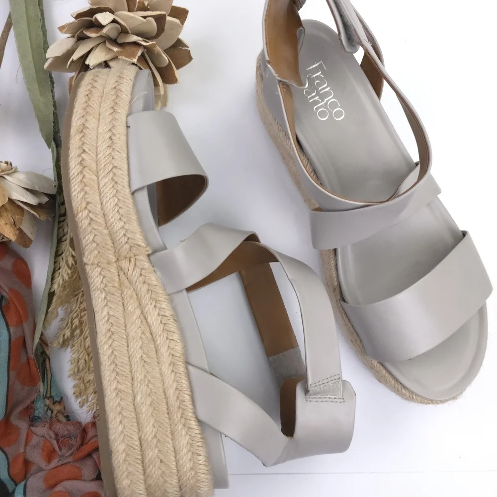 Franco Sarto Gray Espadrille Sandals
